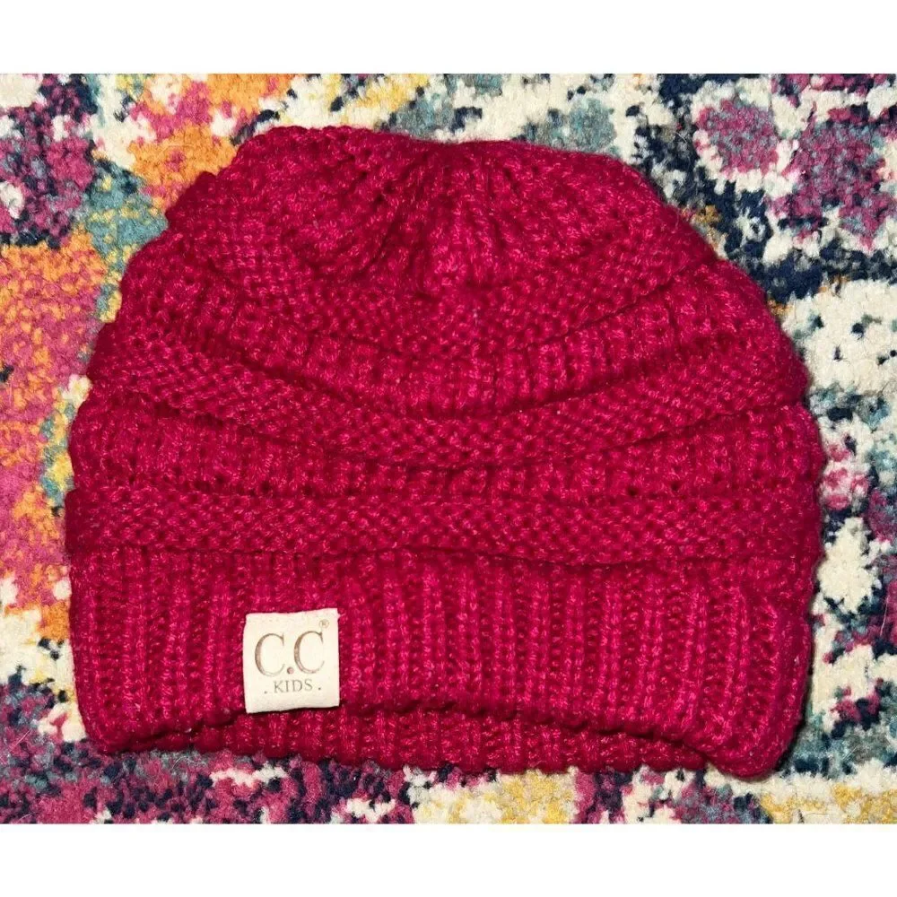 C.C Kids' Cute Warm and Comfy Children's Knit Ski Beanie Hat